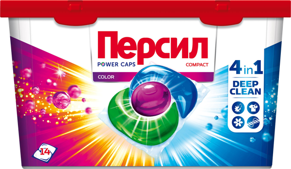 Изображение Капсулы для стирки Персил пауэр капс цветное белье 4в1 Хенкель п/у, 14 шт