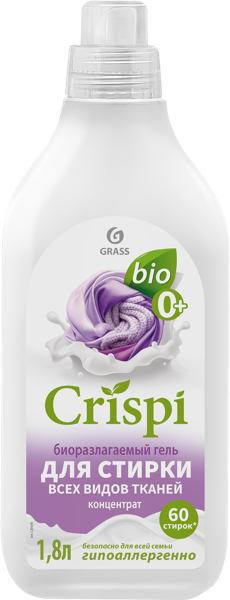 Изображение Средство для стирки концентр Криспи для всех видов тканей Грасс п/у, 1,8 л