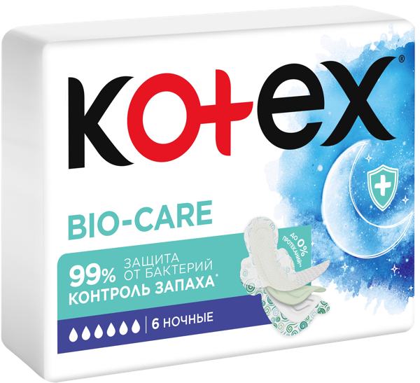 Изображение Прокладки ночные Котекс био кэа Кимберли Кларк м/у, 10 шт