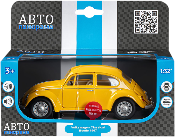 Изображение Машина 1:28 металлическая Автопанорама фольксваген жук 1967 Гуандонг Джаки к/у, 1 шт