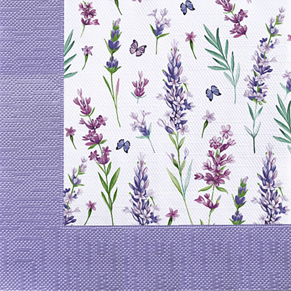 Изображение Салфетки 3х слойные Букет хоум коллекшн классик скатерть с лавандой 33*33 Русская Бумага м/у, 20 шт