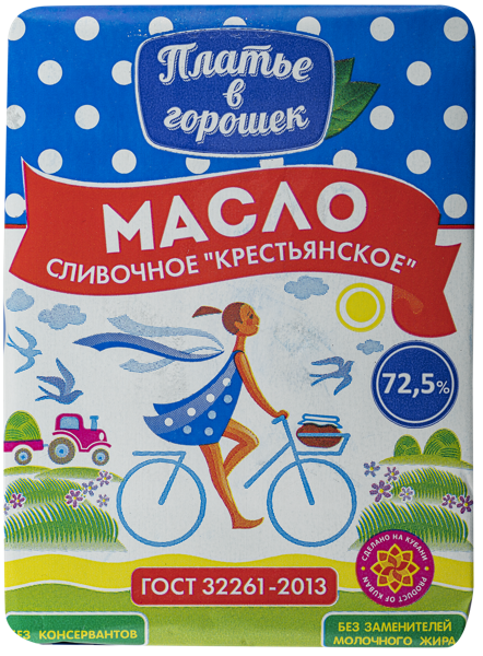 Изображение Масло 72,5% сливочное Платье в горошек крестьянское Новокубанский МК м/у, 170 г