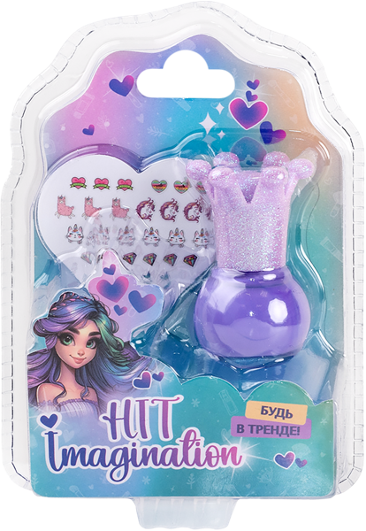 Изображение Набор косметики детский Хит имаджинейшн лак и наклейки для ногтей Дрим Мейкерс п/у, 1 шт