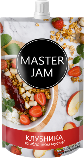 Изображение Джем на яблочном муссе Мастер Джем клубника САВА ТПК м/у, 250 г