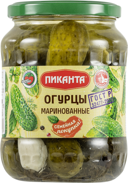 Изображение Огурцы маринованные Пиканта гост Вкусный продукт с/б, 680 г