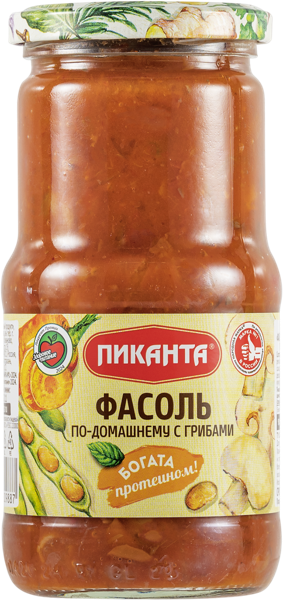 Изображение Фасоль печеная Пиканта по-домашнему с грибами Вкусный продукт с/б, 470 г