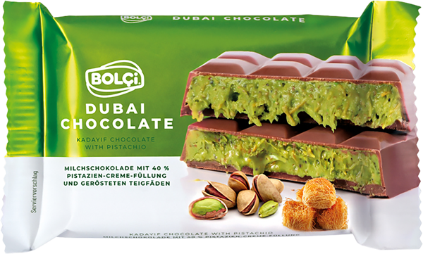 Изображение Шоколад молочный Болчи дубайский фисташка и катаифи Болчи Чиколата м/у, 65 г