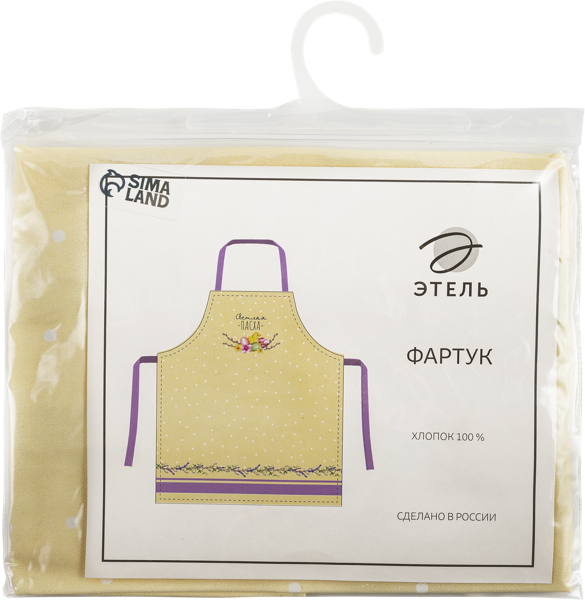 Изображение Фартук 60х70см бежевый Этель пасхальные куличи Этель м/у, 1 шт