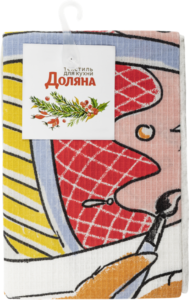 Изображение Полотенце 35х60см для кухни Доляна пасхальные яйца Доляна м/у, 1 шт