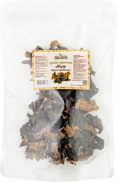 Изображение Грибы сушеные Дико вкусно муэр (черный гриб) Союз Продукт м/у, 100 г