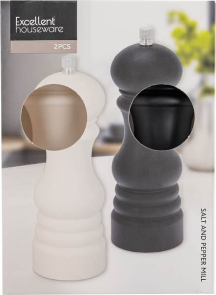 Изображение Мельница для специй Купман черная белая Купман Интернэшнл к/у, 2 шт