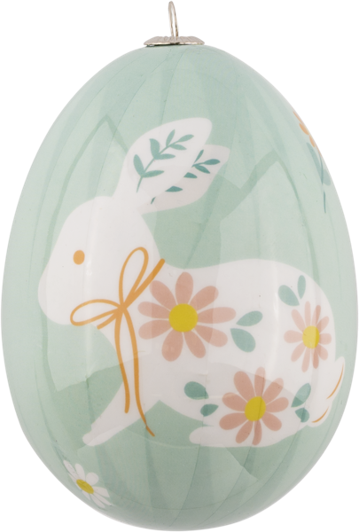 Изображение Подвеска 10см пасхальная Купман яйцо кролик с цветами Купман Интернэшнл к/у, 1 шт