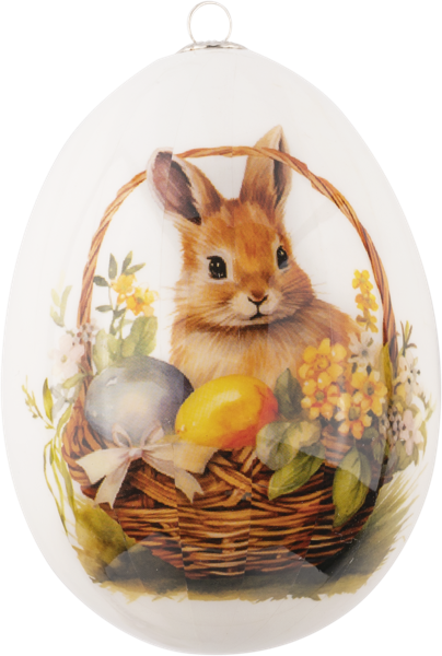 Изображение Подвеска 10см пасхальная Купман яйцо с кроликами Купман Интернэшнл к/у, 1 шт
