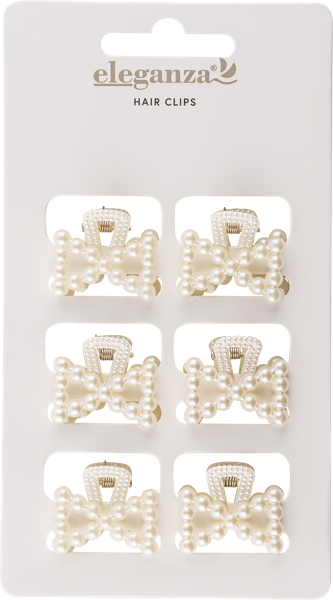 Изображение Заколка для волос Элеганза крабик жемчужный Купман Интернэшнл м/у, 6 шт