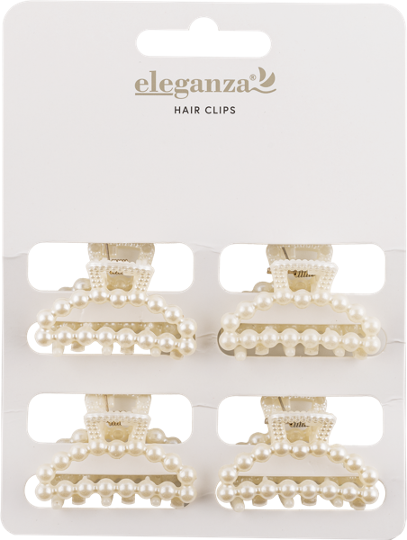 Изображение Заколка для волос Элеганза крабик жемчужный Купман Интернэшнл м/у, 4 шт