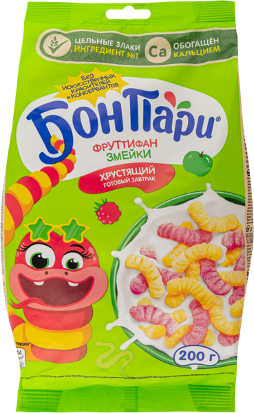 Изображение Готовый завтрак Бон Пари фруттифан змейки Сириал Партнерс Рус м/у, 200 г