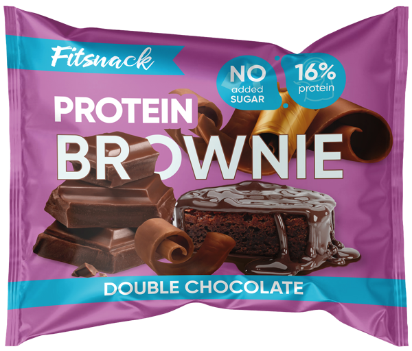 Изображение Пирожное протеиновое Фитснек брауни двойной шоколад Фитснек м/у, 50 г