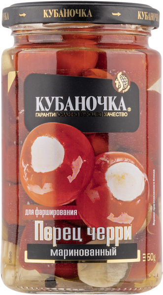 Изображение Перец маринованный Кубаночка черри острый Гранд-Стар с/б, 360 г