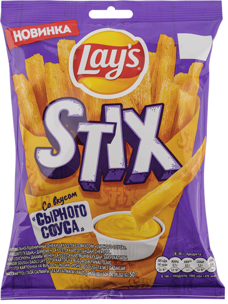 Изображение Снеки картофельно-пшеничные Лейс стикс сырный соус Фрито Лей м/у, 50 г