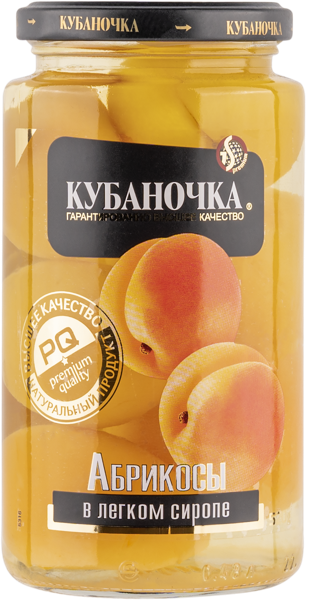 Изображение Абрикос в легком сиропе Кубаночка Гранд Стар с/б, 520 г