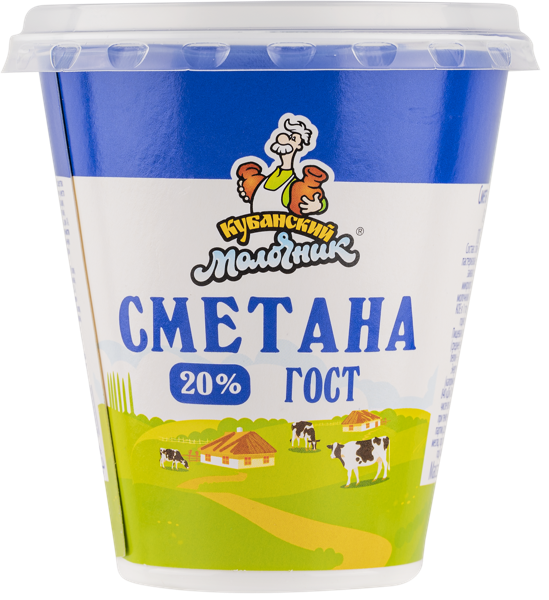 Изображение Сметана 20% Кубанский Молочник Ленинградский СК п/б, 300 г