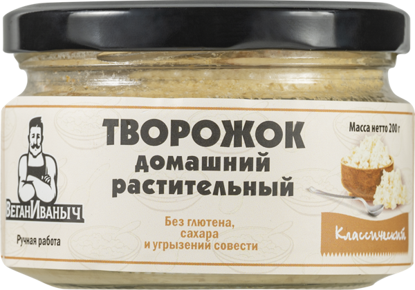 Изображение Творог соевый Веган Иваныч классический Токарев ИП с/б, 200 г