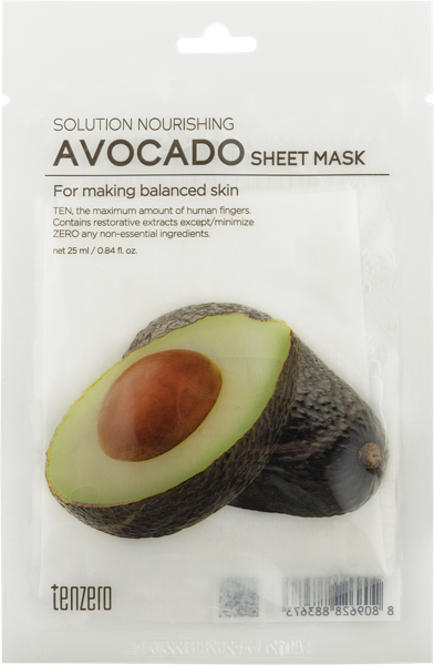 Изображение Маска увлажняющая для лица Тензеро экстракт авокадо Корея Си энд Би м/у, 1 шт