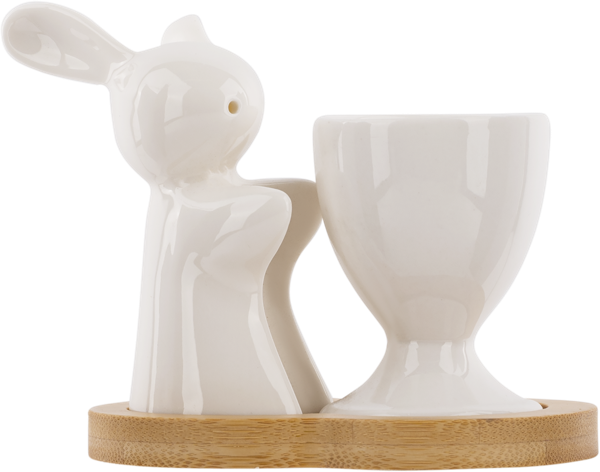 Изображение Подставка для яица белая Лефард кролик 3 предмета Лефард к/у, 1 шт