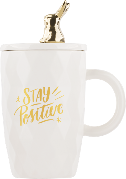 Изображение Кружка 390мл белая Лефард бонни с крышкой и ложкой Лефард к/у, 1 шт