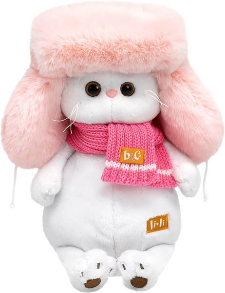 Изображение Мягкая игрушка 24см Будибаса друзья басика ли-ли в шапке и шарфе МПП ООО , 1 шт