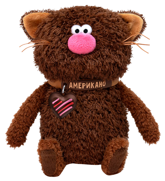 Изображение Мягкая игрушка 12 см Будибаса кофейные коты молоко валентинки МПП ООО к/у, 1 шт