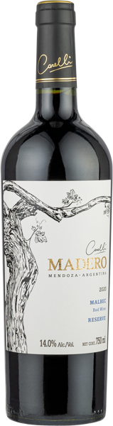 Изображение Вино красное сухое стиль №4 Мальбек Мендоса Мадеро резерв 2020 Карелли с/б, 0,75 л