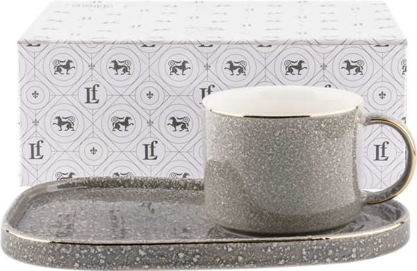 Изображение Чайная пара 220мл серая Лефард грейн Лефард к/у, 1 шт