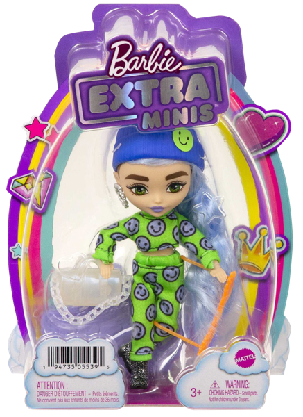 Изображение Кукла мини Барби экстра голубые волосы Маттэл п/у, 1 шт