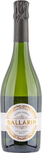 Изображение Вино игристое белое брют Балларин Кюве Нобль креман де бордо Балларин с/б, 0,75 л