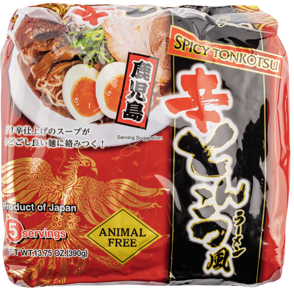 Изображение Лапша быстрого приготовления Хигаси Фудс тонкоцу рамен острый Хигаси Фудс м/у Атаго, 5*78,5 г