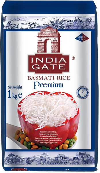 Изображение Рис длиннозерный Индия Гэйт басмати белый Индия Гэйт м/у, 1 КГ