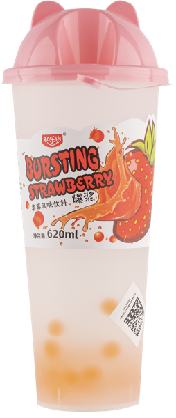 Изображение Напиток негаз Хэ Лейи Клубника шарики Тапиока Шижиажуанг п/б, 0,62 л