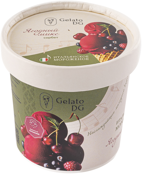 Изображение Сорбет ВЕГАН Джелато ДГ ягоды микс Галлина Давиде ИП карт, 80 г