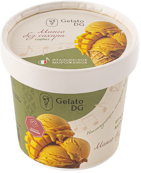 Изображение Сорбет без сахара веган Джелато ДГ манго Галлина Давиде ИП карт, 80 г