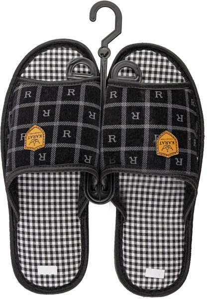 Изображение Тапочки размер 45 мужские Танаис черные в клетку открытые Югпродторг м/у, 1 пара