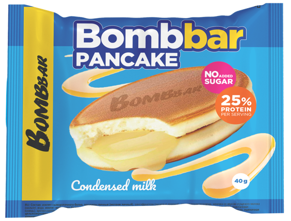 Изображение Панкейк протеиновый Бомббар сгущенка Фитнес Фуд м/у, 40 г
