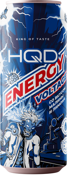 Изображение Напиток Энергетический Эйч Кью Ди Энерджи малина лимон Меридиан Трейд ж/б, 0,45 л