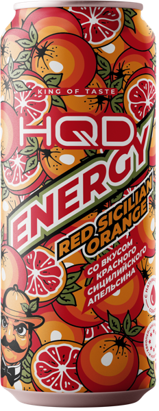 Изображение Напиток Энергетический Эйч Кью Ди Энерджи Сицилийский апельсин Меридиан Трейд ж/б, 0,45 л