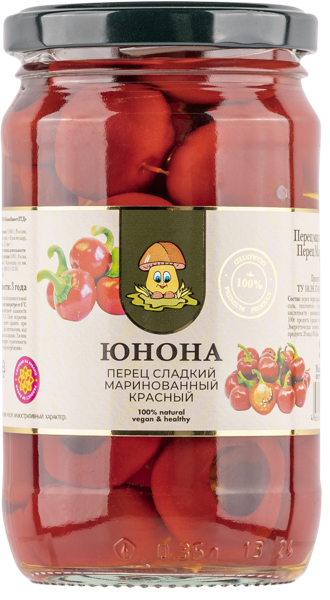 Изображение Перец маринованный Юнона марокканский красный Юнона Инвест с/б, 330 г