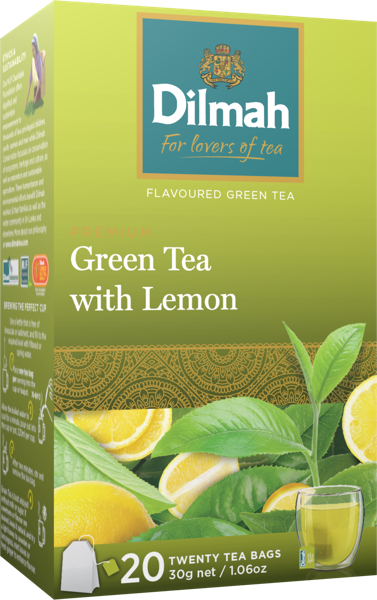 Изображение Чай зеленый в пакектиках Дилма лимон Дилма кор, 20*1,5 г