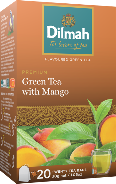 Изображение Чай зеленый в пакектиках Дилма манго Дилма кор, 20*1,5 г
