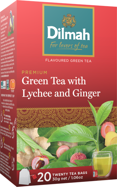 Изображение Чай зеленый в пакектиках Дилма имбирь личи Дилма кор, 20*1,5 г
