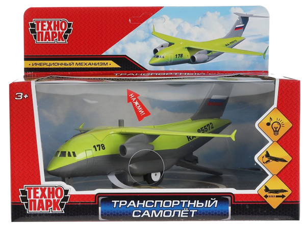 Изображение Самолет 20 см инерционный Технопарк транспортный Шанту Сити к/у, 1 шт