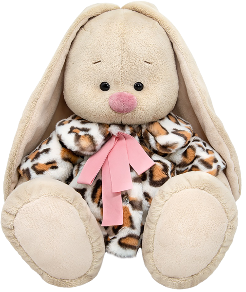 Изображение Мягкая игрушка 34 см Будибаса зайка ми шуба леопардовый принт МПП ООО к/у, 1 шт
